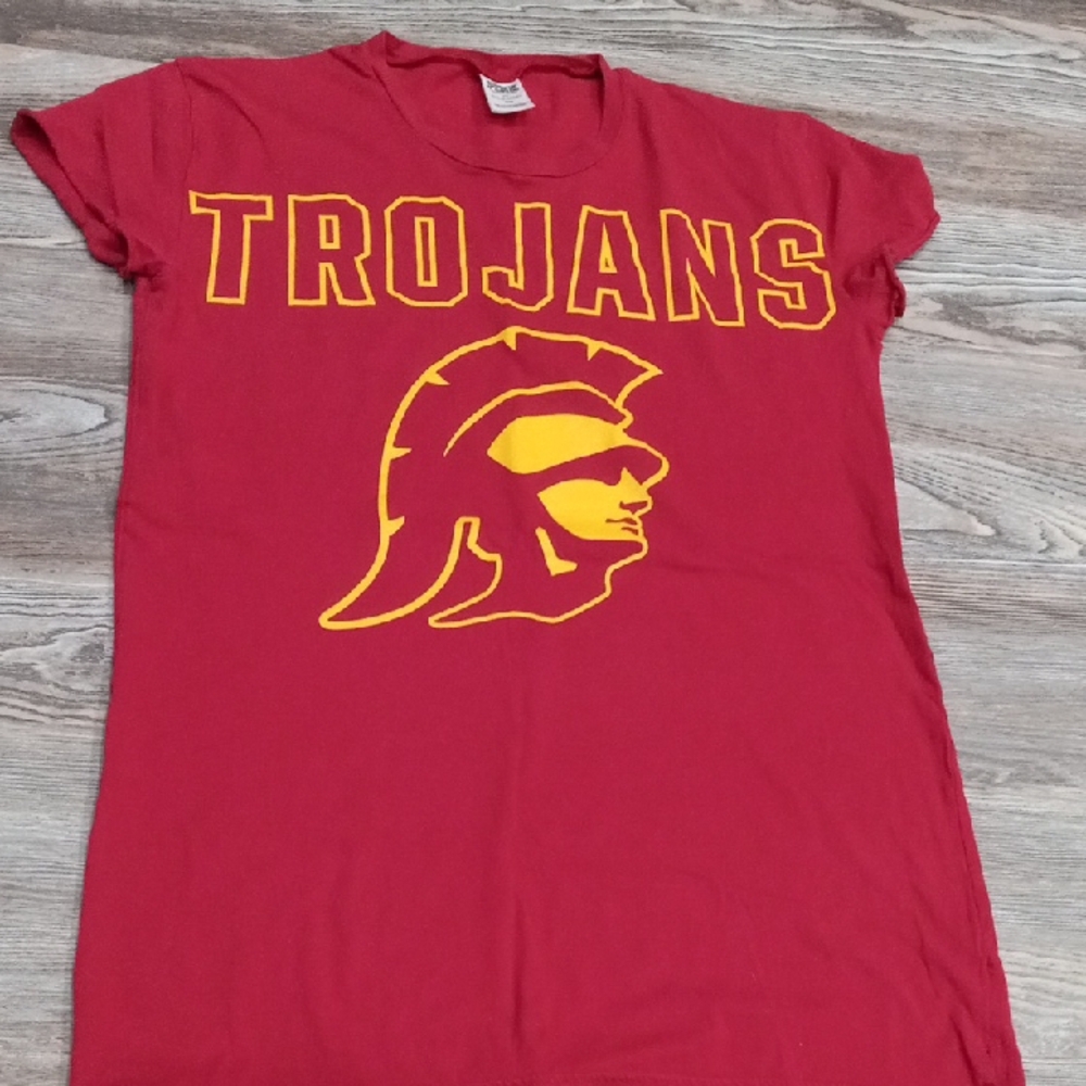 Pink By Victoria Secret Red Trojans Graphic T-Shirt Size M